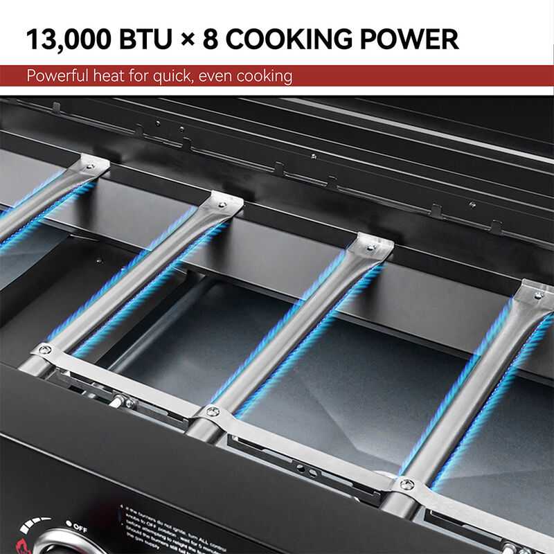Royal Gourmet GB Series 8-Burner Gas Grill, Black/Red image number 13