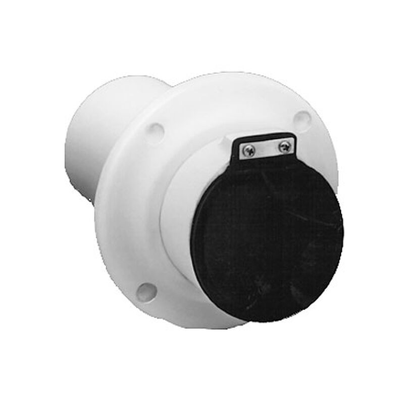 Thru-Hull 5" Exhaust Fitting With Flaps, White image number 1