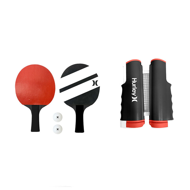 Hurley Retractable Ping Pong Net Set - Black/Red