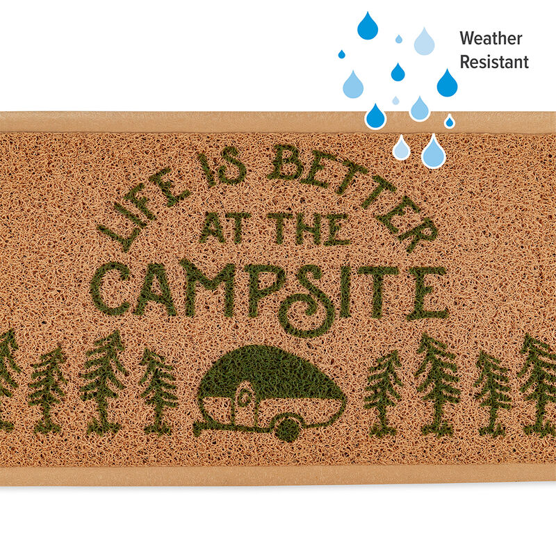 Camco "Life Is Better At The Campsite" Scrub Rug, Brown image number 2