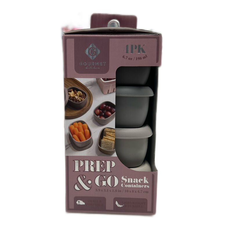 Gourmet Kitchen 6.7oz 4-pack Silicone Snack Set - Moonbeam image number 1