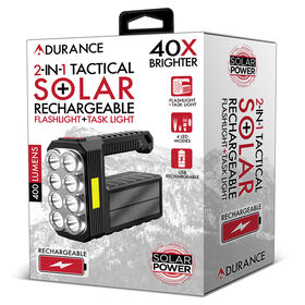 Adurance 2-in-1 Tactical Solar + Rechargeable Flashlight + Task Light