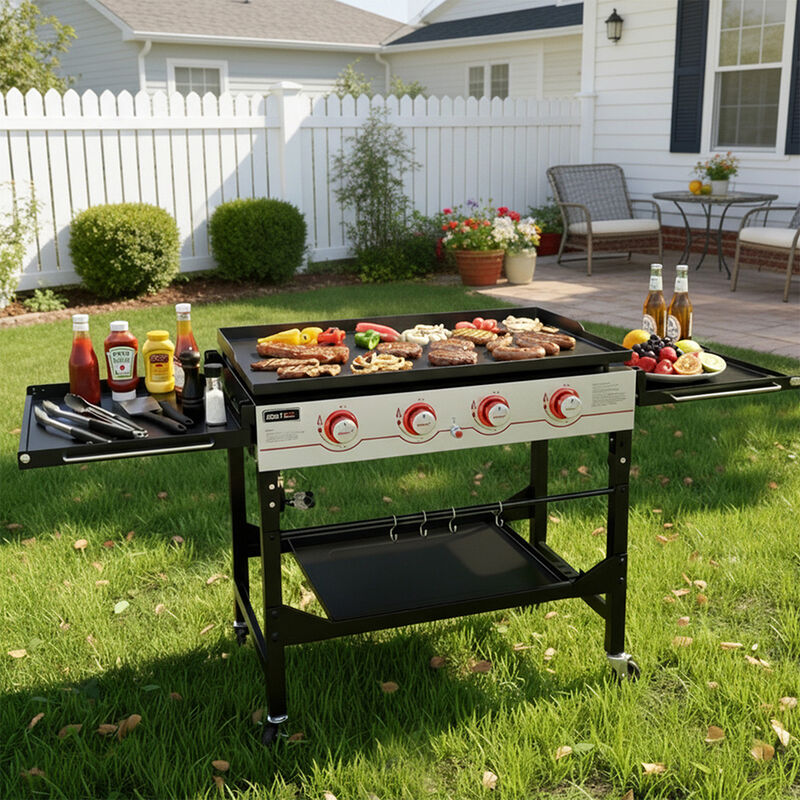 Royal Gourmet 4-Burner Gas Griddle&nbsp;with Folding Side Shelves and Legs image number 2