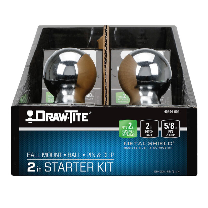 Draw-Tite Trailer Hitch Ball Mount Starter Kit, Fits 2 Inch Square Receiver, 4 Inch Drop, 7,500 lbs. Capacity image number 2
