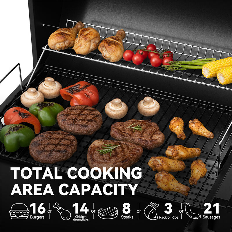 Royal Gourmet CC1624 BBQ Charcoal Grill w/ Side & Front Shelves image number 13