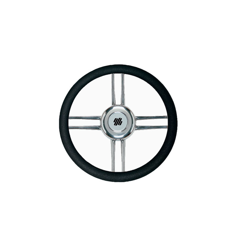 Uflex 4-Spoke Stainless Steel Steering Wheel, Black image number 1