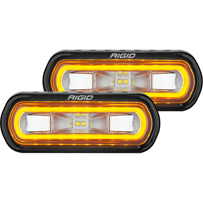RIGID SR-L Series Surface Mount Spreader Light - Black Housing - Amber Halo image number 1