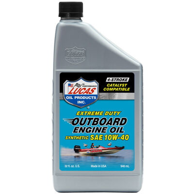 Lucas Oil Synthetic SAE 10W-40 Outboard Engine Oil, Quart