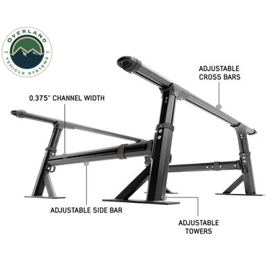 Overland Vehicle Systems Freedom Rack with Crossbars and 6.5' Side Support Bars