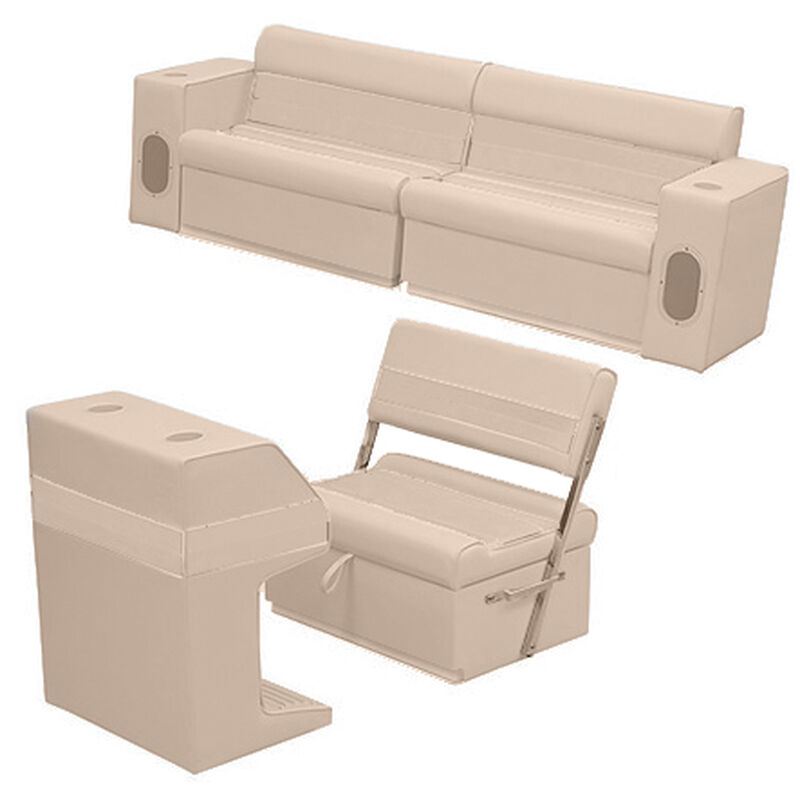 Deluxe Pontoon Furniture w/Toe Kick Base - Rear Group 7 Package, Sand
