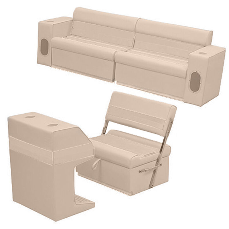 Deluxe Pontoon Furniture w/Toe Kick Base - Rear Group 7 Package, Sand image number 1
