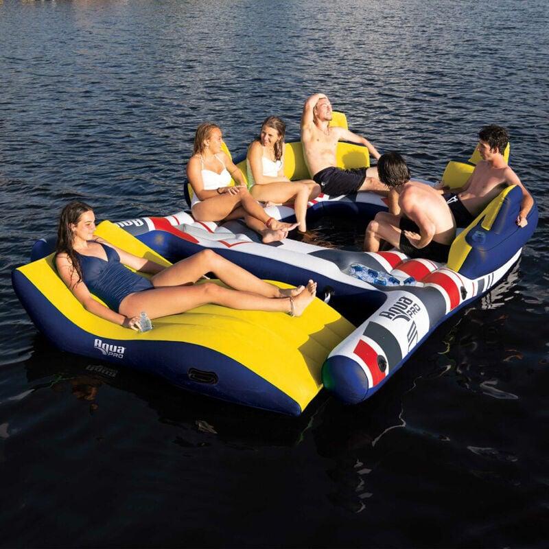 Aqua Pro 11' x 8' Inflatable Raft w/ Detachable Docking Lounge