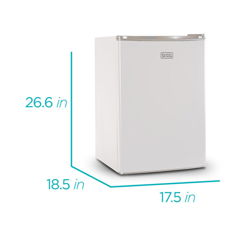 Black+Decker 2.5 cu. ft. Mini Fridge with Freezer, White image number 2