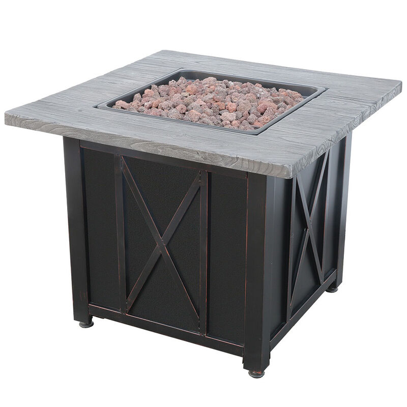 Endless Summer LP Gas Outdoor Fire Pit with Weathered Woodgrain-Printed Mantel image number 2