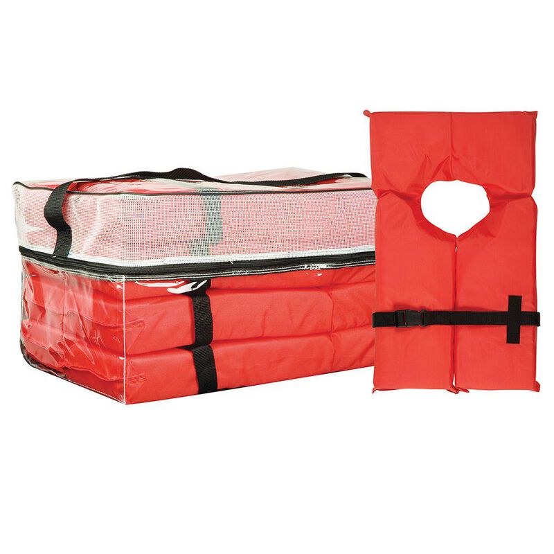 Four Type II Adult Life Jackets With Storage Bag image number 1