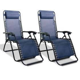 Caravan Canopy Zero Gravity Recliner, Blue - 2 Pack