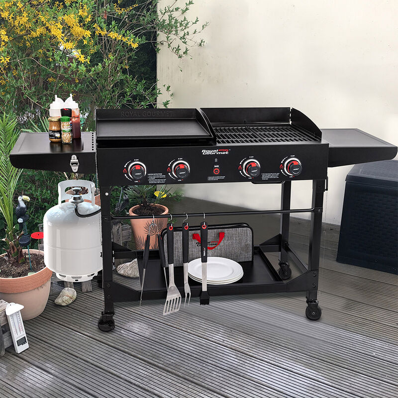 Royal Gourmet 4-Burner Portable Flat Top Gas Grill and Griddle Combo image number 5