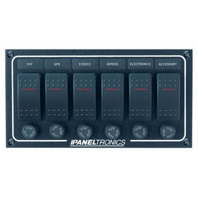 Paneltronics Waterproof Contura Switch Panel - 6-Switch Horizontal
