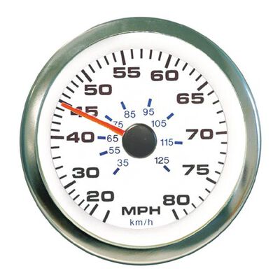 SeaStar Solutions White Premier Pro Instrument - Speedometer Kit (80 mph)