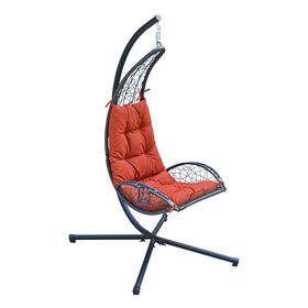 Algoma Cushioned Rattan Wicker Hanging Chair with Stand