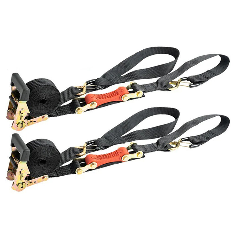 The Perfect Bungee 7' x 1.5" ShockStrap Ratchet Strap with Clip Hook, 2-Pack