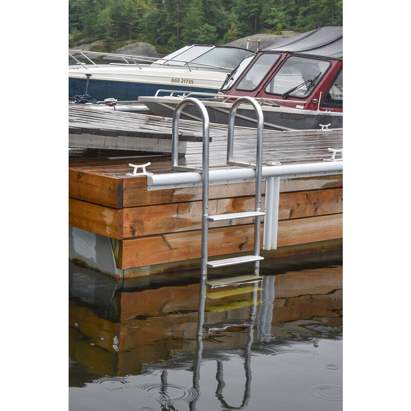 Dock Edge 5-Step Aluminum Fixed Ladder, Wide-Step