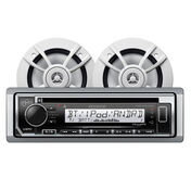 Kenwood KMR-D372BT Bluetooth CD Receiver Package w/4 6.5" Two-Way Speakers