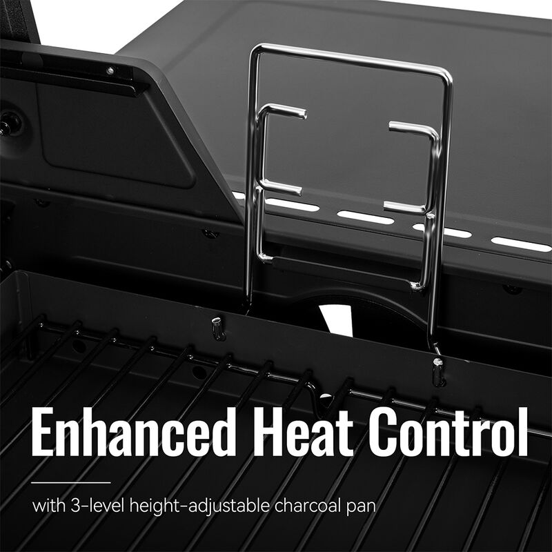 Royal Gourmet ZH3005 2-Burner Gas + Charcoal Combo Grill with Side Burner image number 11