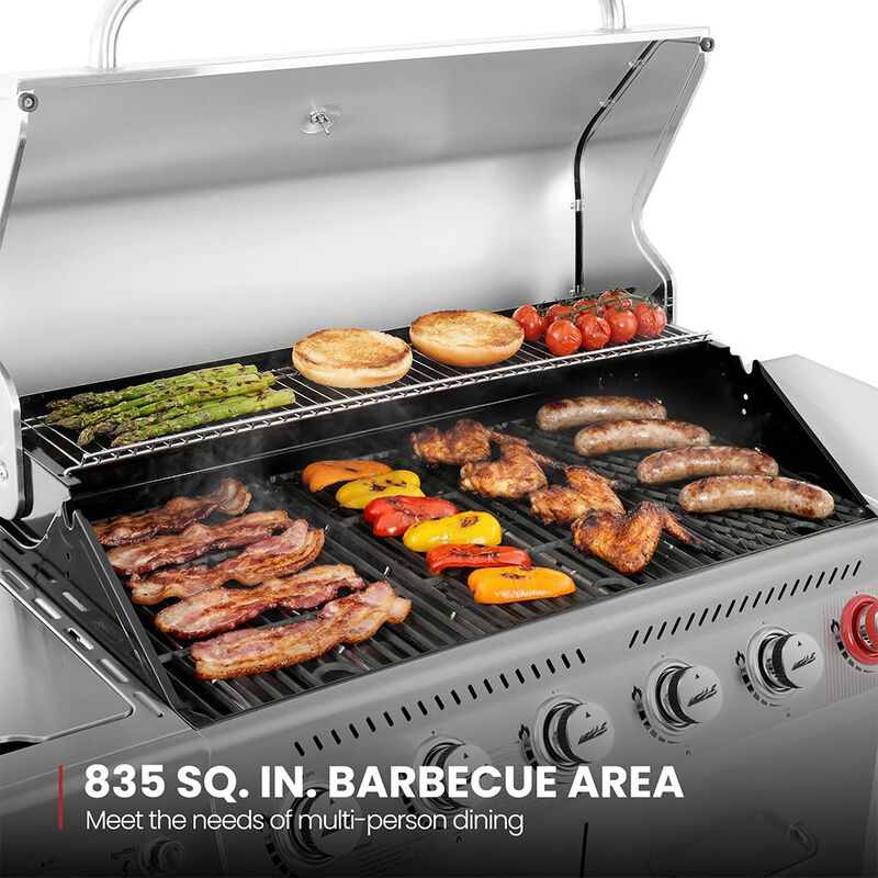 Royal Gourmet GA Series 6-Burner Gas Grill with Sear Burner and Side Burner image number 7