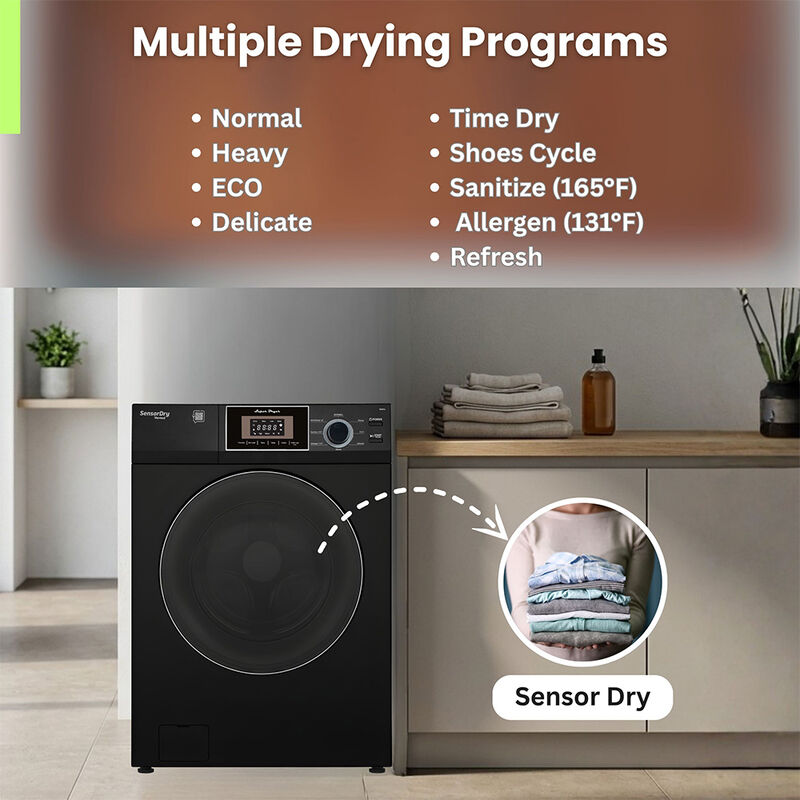 Equator Stackable EW 826 Washer + ED 866 DL Dryer Set in Black image number 11