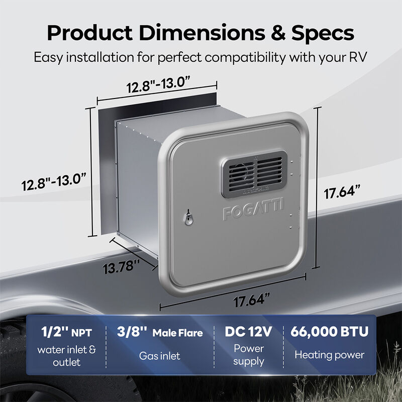 Fogatti InstaShower Ultra 66K BTU Tankless RV Water Heater image number 9