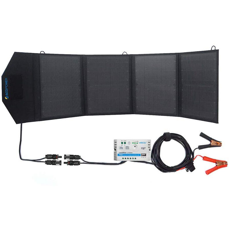 ACOPOWER LTK 50W Foldable Solar Panel Suitcase with 5A Charge Controller image number 1