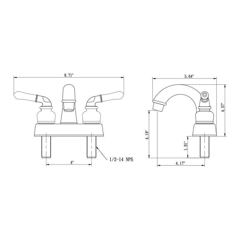 RV FAUCET Dura Faucet Chrome Two-Handle Arc-Spout Lavatory Faucet image number 3
