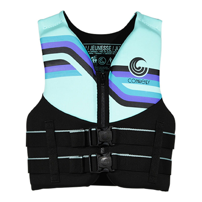 Connelly Youth Promo Neo Life Jacket, Girls, Aqua/Black