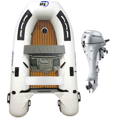 Island Hopper Dolphin 8.8' Air Floor Inflatable Sport Boat with Honda 8 HP Outboard with 15" Shaft