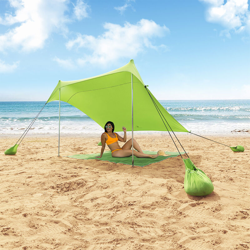 MF Studio Beach Shade 7.6' x 7.2' Sun Shelter and Portable Canopy, Green image number 1