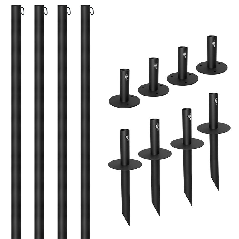 Excello Global Products Bistro String Light Poles, 4-Pack image number 1