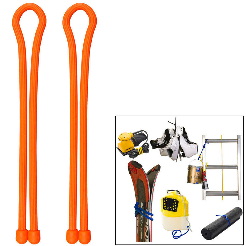 Nite Ize 24" Gear Tie Reusable Rubber Twist Ties, Bright Orange, 2-Pack image number 2