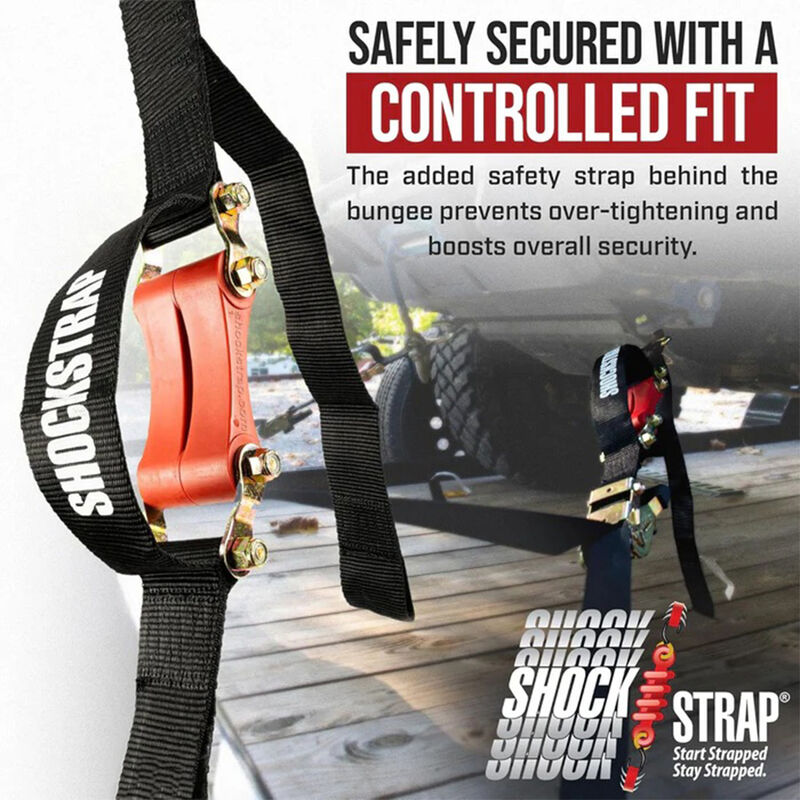 The Perfect Bungee 18' x 2" ShockStrap Ratchet Strap with Wire Hooks, 2-Pack image number 4