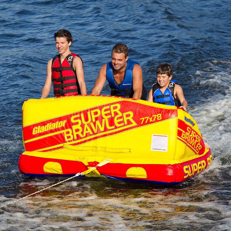 Gladiator Super Brawler 3-Person Towable Tube With Lightning Valve image number 8
