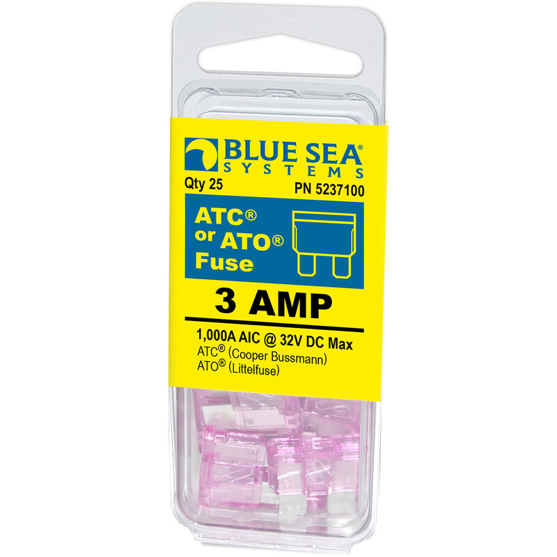 Blue Sea Systems 3A ATO/ATC Fuse (25 Pack) image number 1