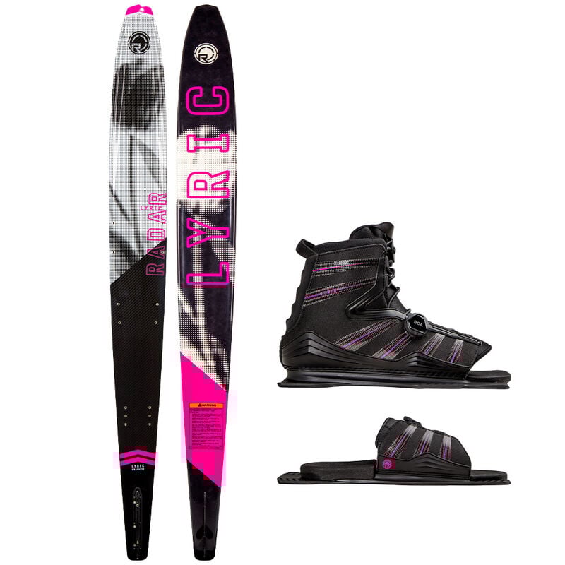 Radar Women's Lyric Graphite Slalom Waterski with Lyric BOA Boot and Adjustable Rear Toe Plate