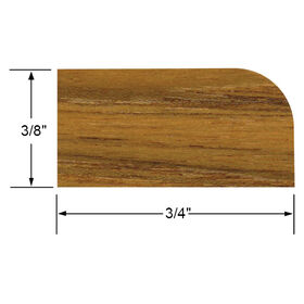 Whitecap Teak Large Stop Molding, 5' long