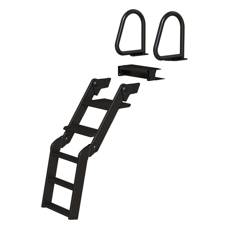 Lippert SureStep Free-Fit Pontoon Ladder, Black Handrails image number 2
