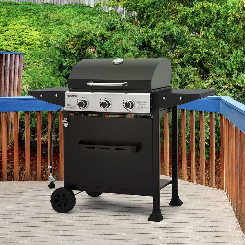 Royal Gourmet 3-Burner Propane Grill w/ Side Shelves & Rack image number 10