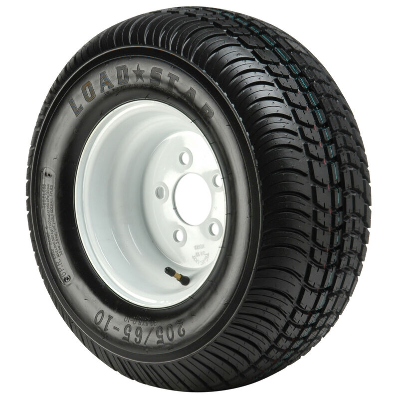 Kenda Loadstar 205/65-10 (20.5 x 8-10) Bias Trailer Tire, 5-Lug Std White Rim image number 1
