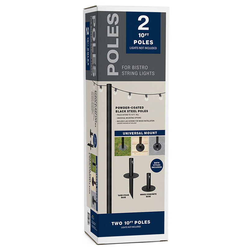 Excello Global Products Bistro String Light Poles, 2-Pack image number 7