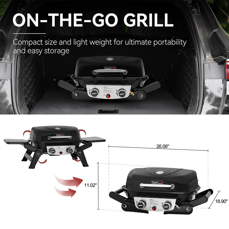 Royal Gourmet 2-Burner Portable Gas Grill image number 16