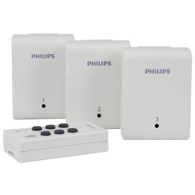 Philips 3 Wireless ON/OFF Switches with Remote