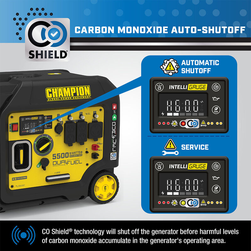 Champion 5500-Watt Dual Fuel Inverter Generator with CO Shield image number 3